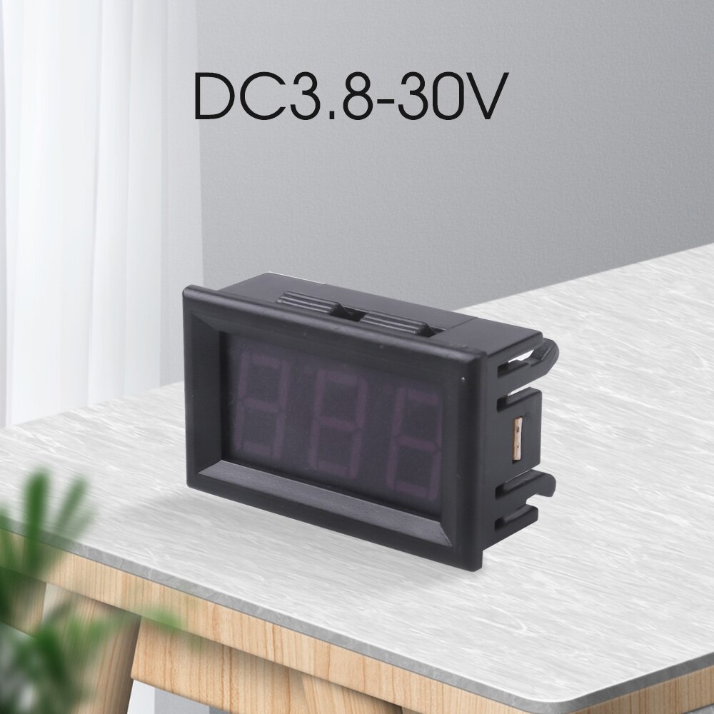 Voltímetro Digital de CC de 4,5 V a 30V, voltímetro Digital, medidor de Panel de voltaje rojo para coche y motocicleta electromóvil de 6V y 12V