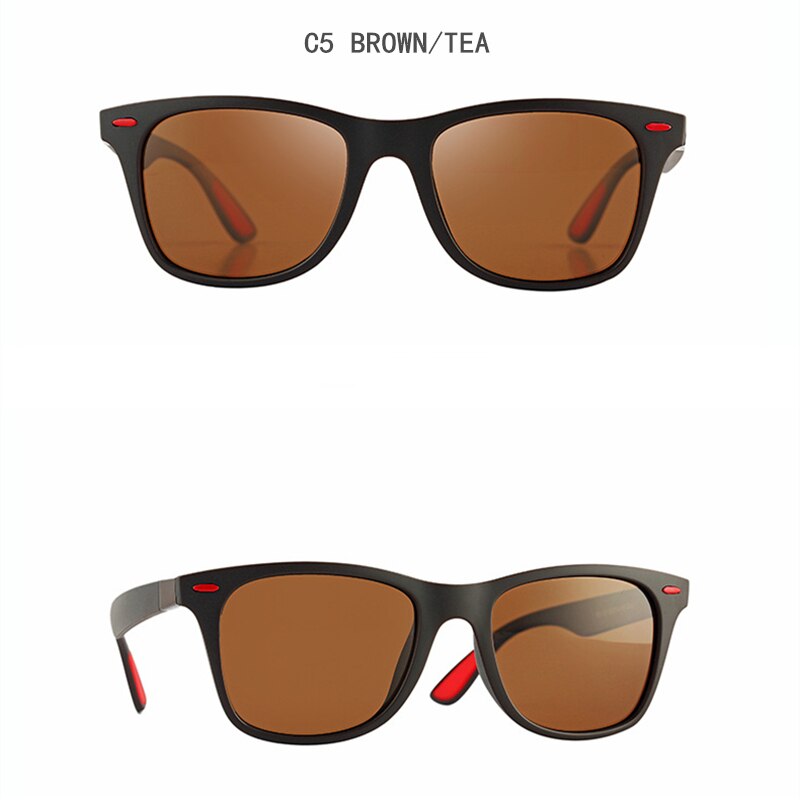 Mode Vierkante Dames Polariserende Zonnebril UV400 Heren Bril Classic Retro Brand Rijden Zonnebril: C4