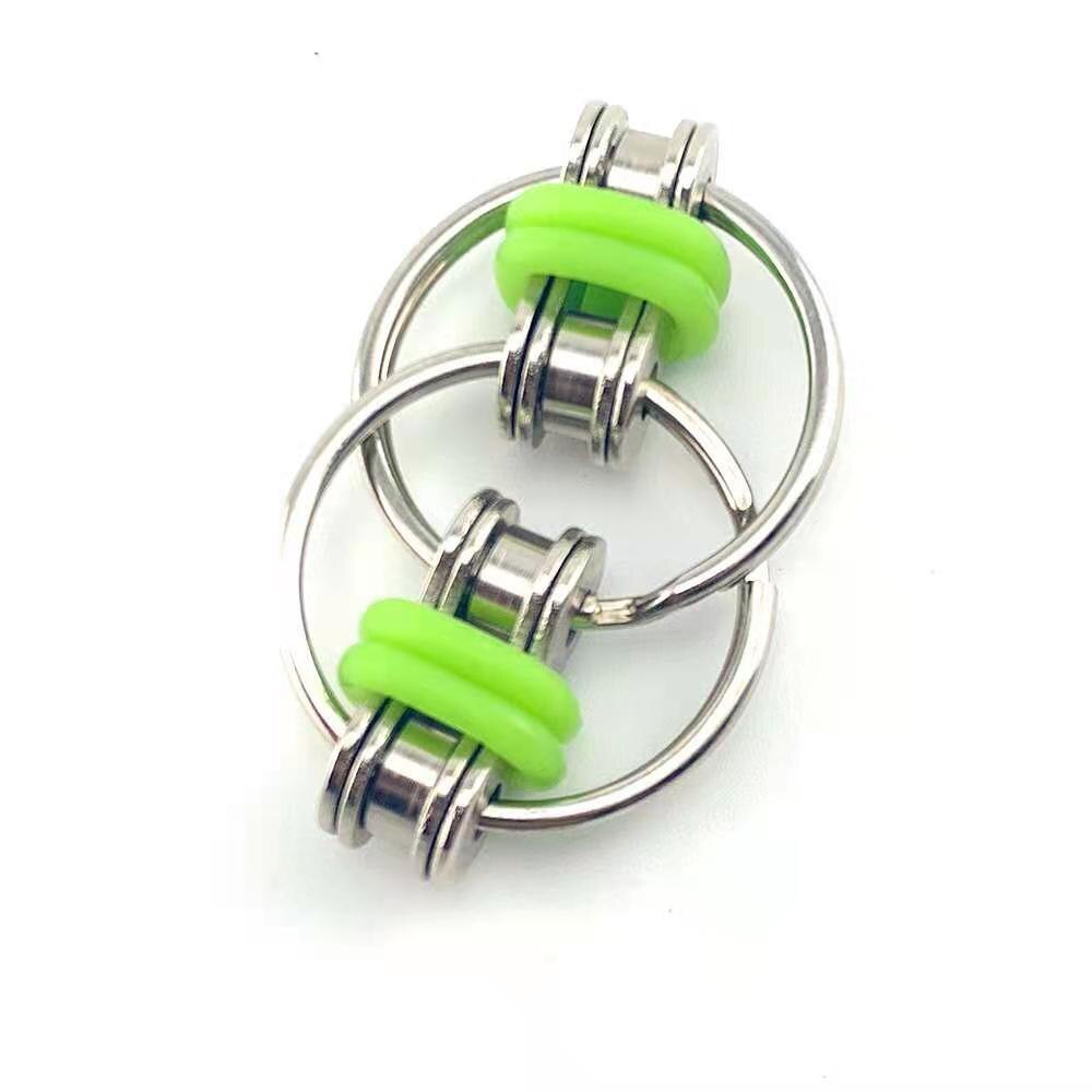 1Pc 5 Kleuren Grappig Creatief Speelgoed Fidget Speelgoed Bike Chain Fidget Speelgoed Voor Autisme Adhd Stress Handen Grappige Speelgoed voor Kinderen Gxe: green