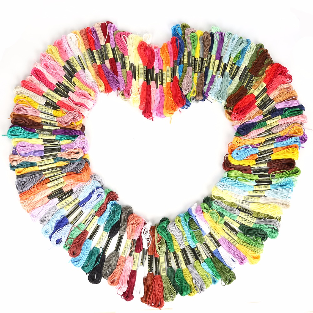 100 Muliti Kleur Kruissteek Katoen Naaigaren Borduren Floss DIY Craft Naaien Accessoires Gereedschap elke kleur 7.5 m 6 aandelen