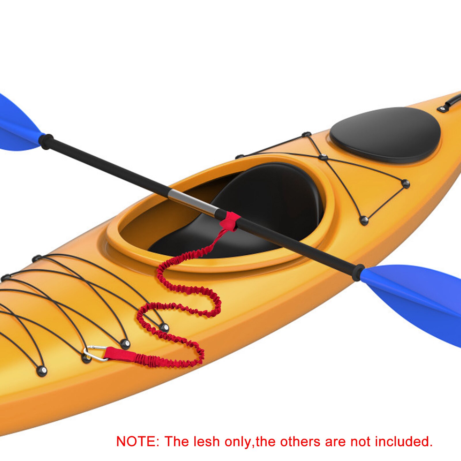Trela de pá stretchable com d-forma mosquetão varos de pesca trela para caiaque canoa barco