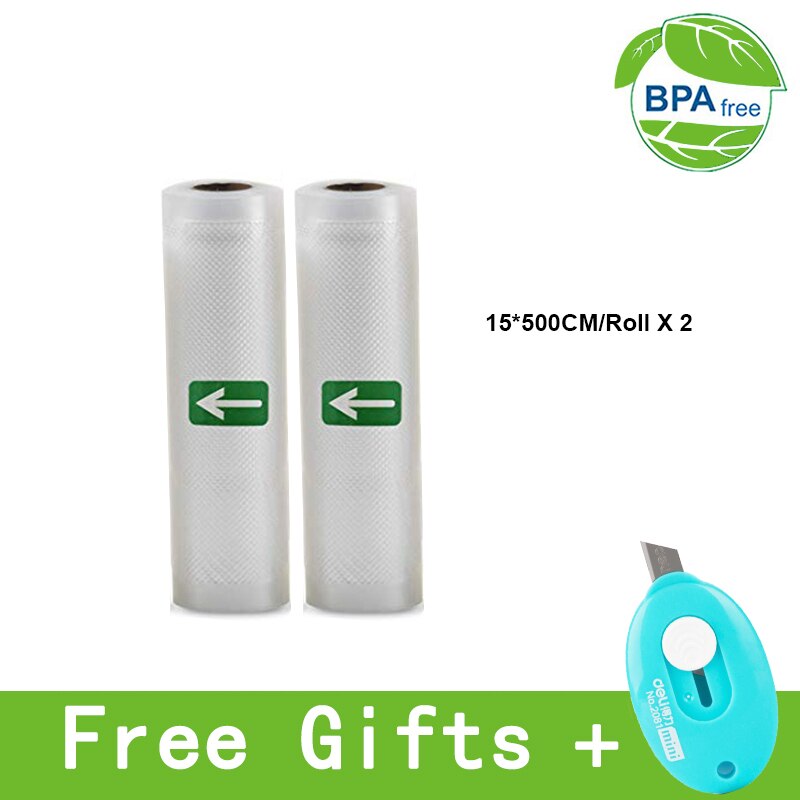 Vacuum bags for food Vacuum Sealer Storage Bags 12/15/20/25/28cm*500cm For Vacuum packing Sealer 5 Rolls/Lot: 15X500cm 2 roll