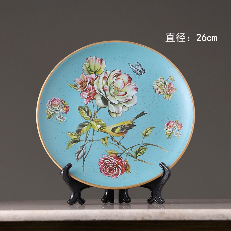 Amerikaanse Keramische Decoratieve Plaat Achtergrond Display Europese Home Restaurant Woonkamer Decoratie Muur Opknoping Plaat: 100181