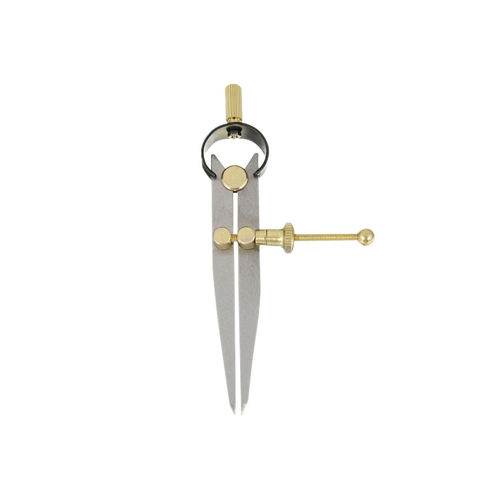 2pcs Leather Lockable Geometry Drawing Sewing Tools Metalworking Easy Use Drafting Portable Adjustable Wing Divider DIY: Copper