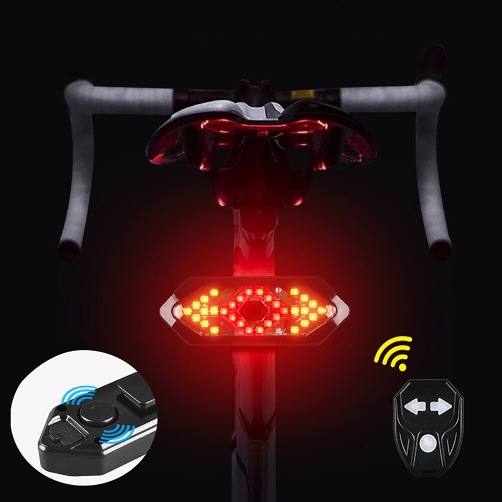 Mtb Fiets Achterlicht Richtingaanwijzers Afstandsbediening Fiets Richting Indicator Led Usb Oplaadbare Fiets Achterlicht