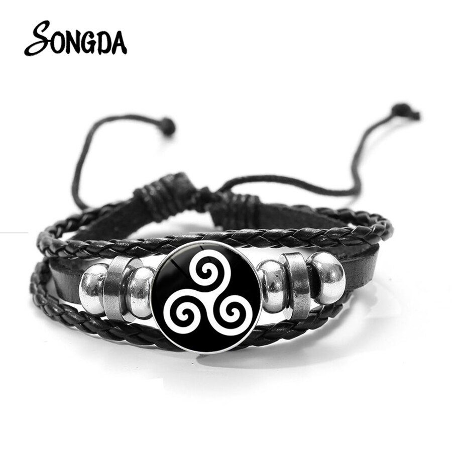 Nowa moda Teen Wolf Triskele bransoletka Steampunk Triskelion Allison Argent szklana kopuła ręcznie skórzane bransoletki bransoletki