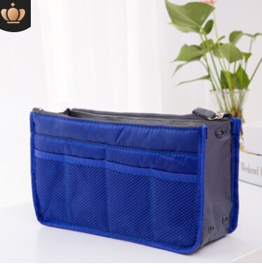 Organizer Insert Bag Women Nylon Travel Insert Organizer Handbag Purse Large Liner Lady Makeup Cosmetic Bag Female Tote: DBU