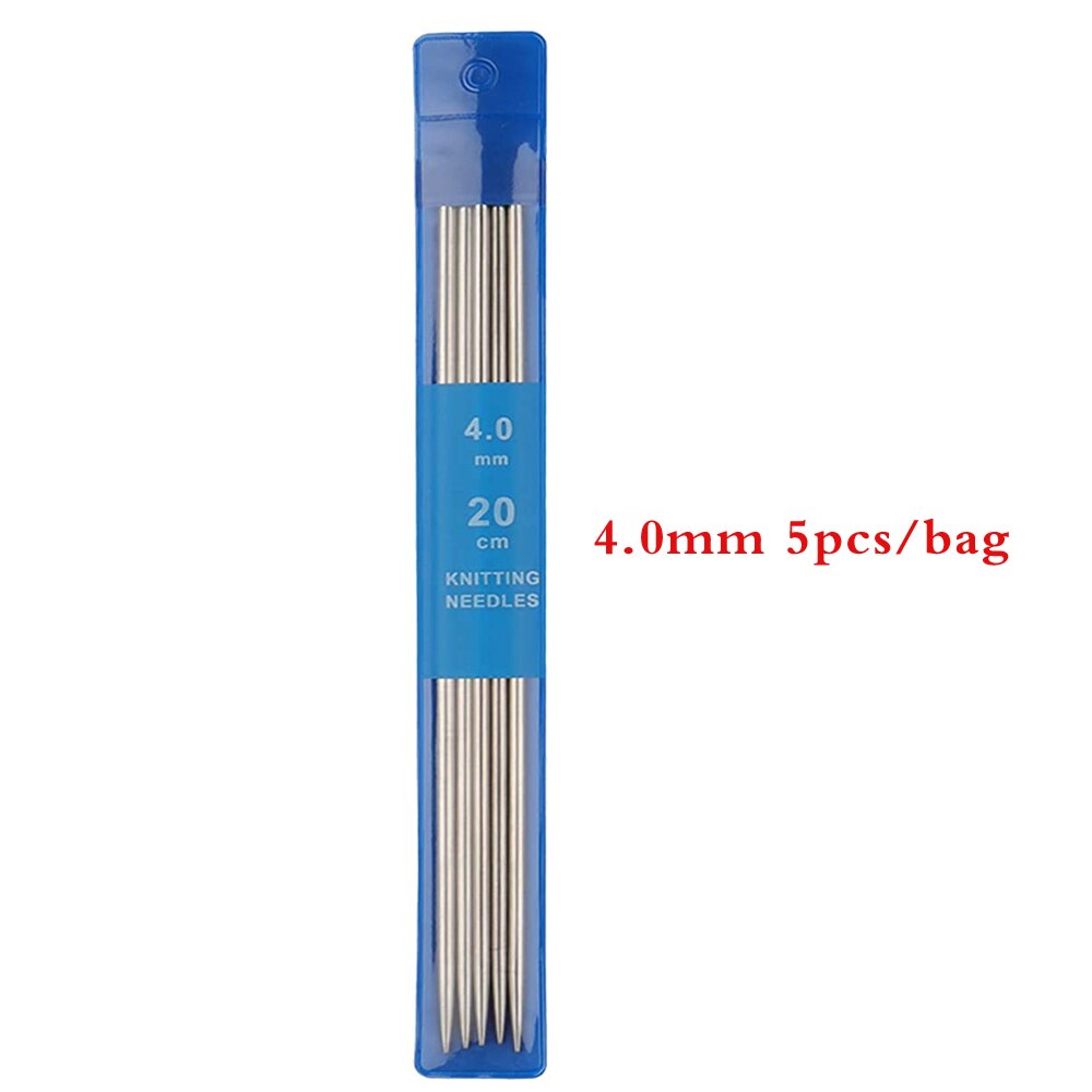 5/25PCS Double Pointed Knitting Needles 20CM Stainless Steel Crochet Hook Sets 2mm-4mm Knitting Pins Set Crochet Needles: 4MM