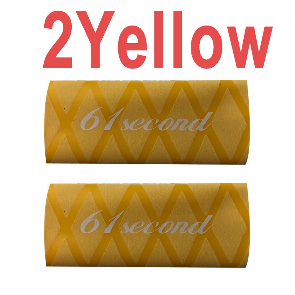 2pcs 61Second overgrip for table tennis racket handle tape heat-shrinkable ping pong set bat grips sweatband Accessories: 61s 2Yellow