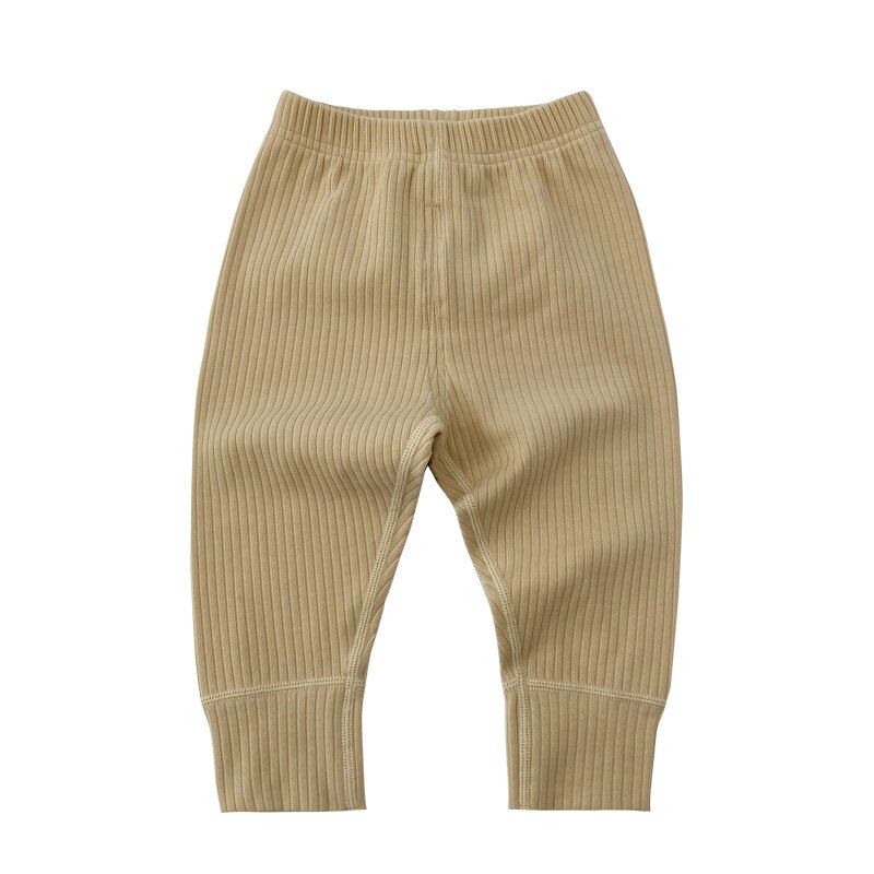Pantalones de punto para bebé, ropa para niño y niña, estilo de , pantalones largos informales de Color sólido, primavera y otoño: Apricot / 80