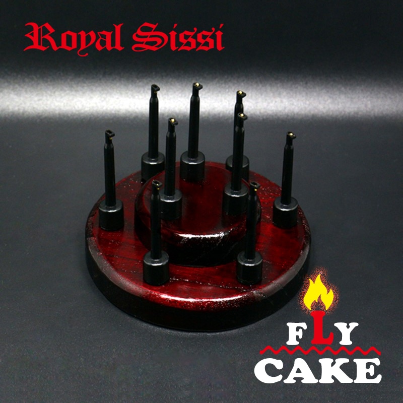 1set wooden fly cake fly tying craft furniture to hold 9flies fly tying widget storage tool ashtree solid wood base