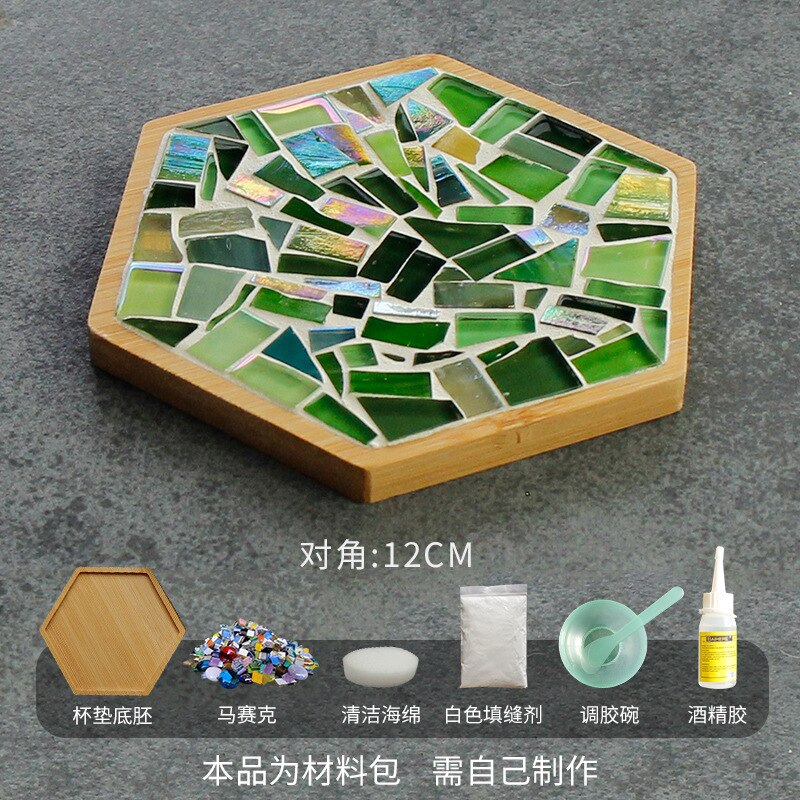 Sous-verre en mosaïque pour bricolage, emballage de matériaux Semi-finis, manuel, , Support de coussin de Pot, Collage carré, artisanat en bambou: I
