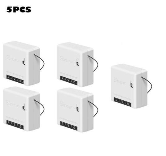 Sonoff-mini interruptor wi-fi, interruptor inteligente bidirecional, automação da casa, controle remoto, funciona com alexa, 1 a 10 unidades: MINI 5 pcs