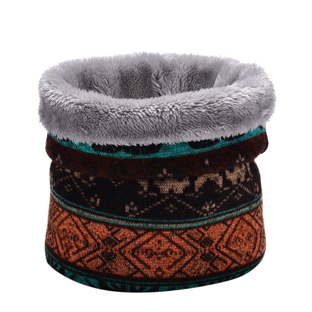 Winter Warm Brushed Knit Neck Warmer Circle Go Out Wrap Cowl Loop Snood Shawl Outdoor Ski Climbing Scarf For Men Women#p3