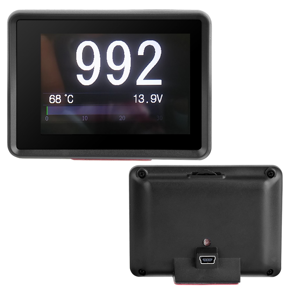 Coche OBD Multi-función medidor Digital de temperatura de voltaje de velocidad de visualización HUD reloj de coche led digital Reloj de coche accesorios de coche