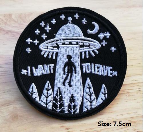 X-bestanden X File Borduurwerk ijzer op Patches Herdenkingsmunt Badge Jurk Diy IK Wil Geloven: Antiek Messing