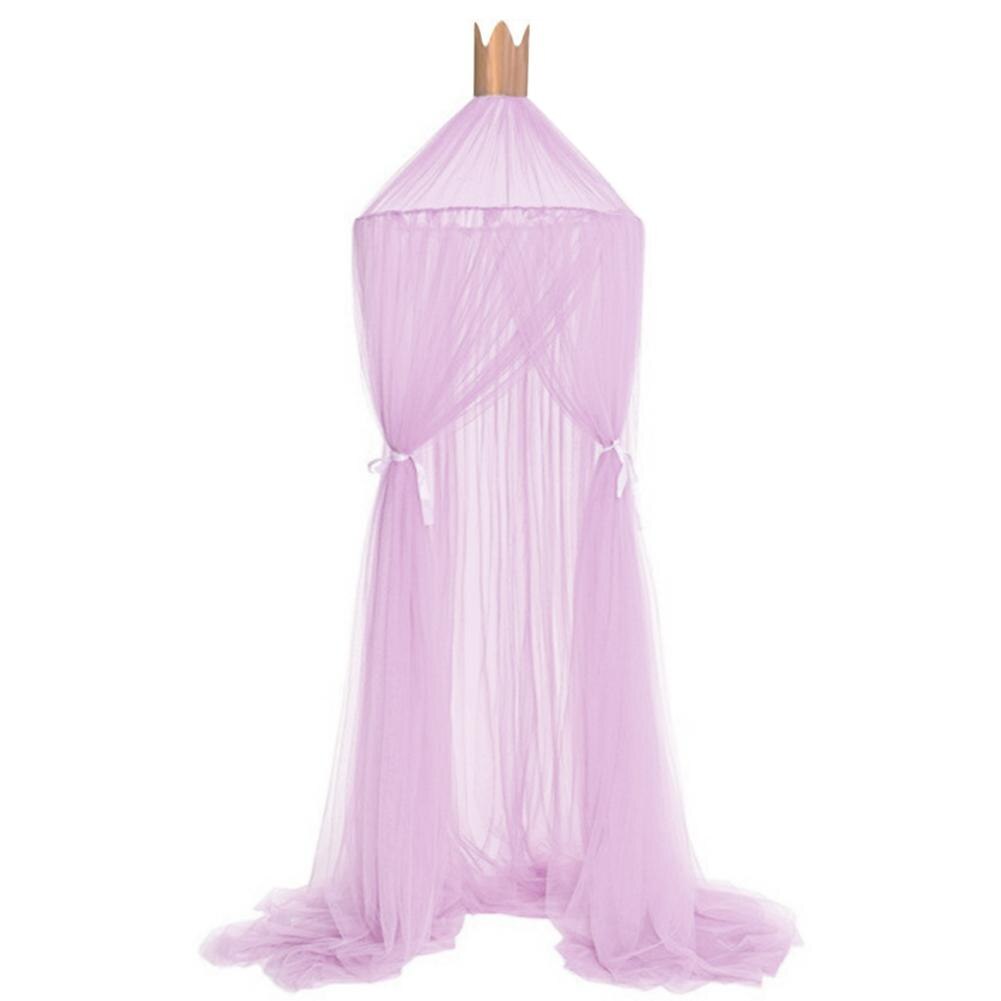 DishyKooker-moustiquaire pour enfants | Ronde, Top de tente en maille à 7 couches, couvre-lit, décoration de dôme, princesse Dream: purple