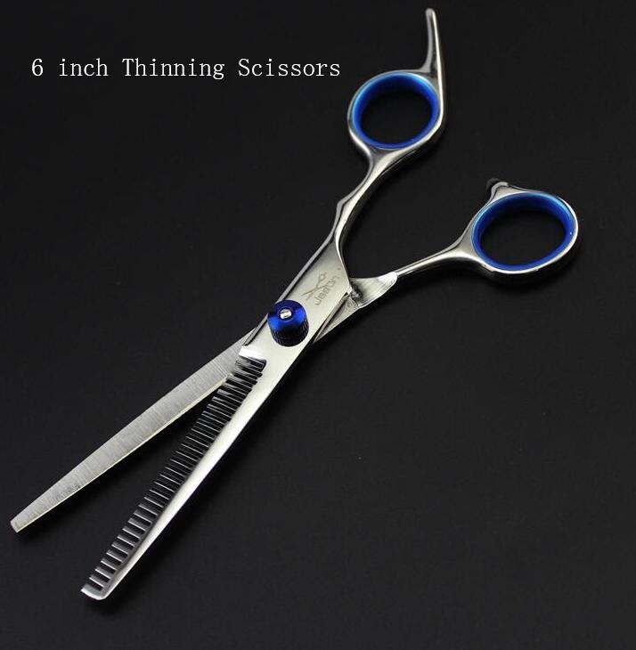 Professionele 6 inch 7 inch Pet Grooming Schaar Rechte Dunner Gebogen Grooming Scharen voor Honden Dieren Haar Snijgereedschappen: 6 thinning scissors