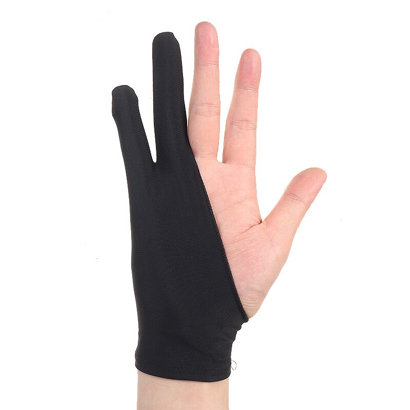 Black Two Finger Drawing Gloves Artist Graphics Anti-fouling Glove For Art Student Pen Drawing Tablet Pad Supplies