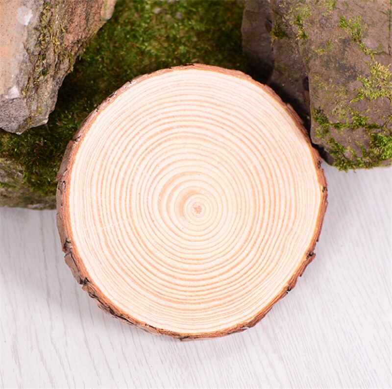 50x Half Cut Wood Log Slices Blocks For DIY Crafts... - Grandado