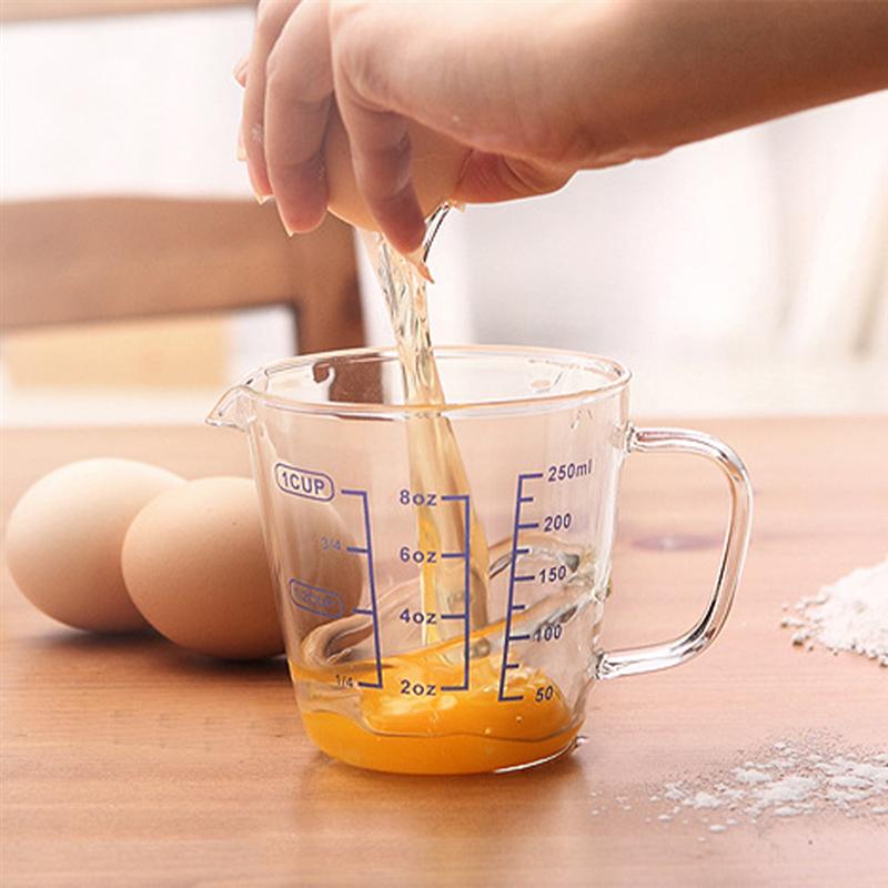 250ml/500ml Measuring Cup High Borosilicate Glass Heat Resistant Measuring Glass for Kitchen Restaurant