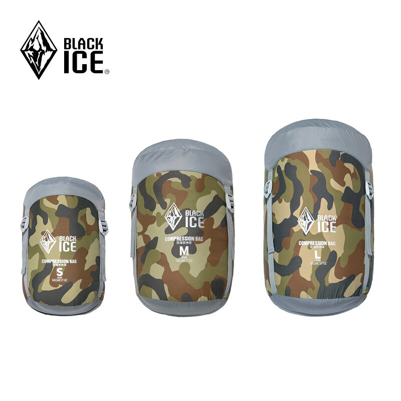 Black Ice Compression Sack Storage Bag Ultralight Down Sleeping Bag Stuff Sack S/M/L for Backpacking Hiking Camping Blackice