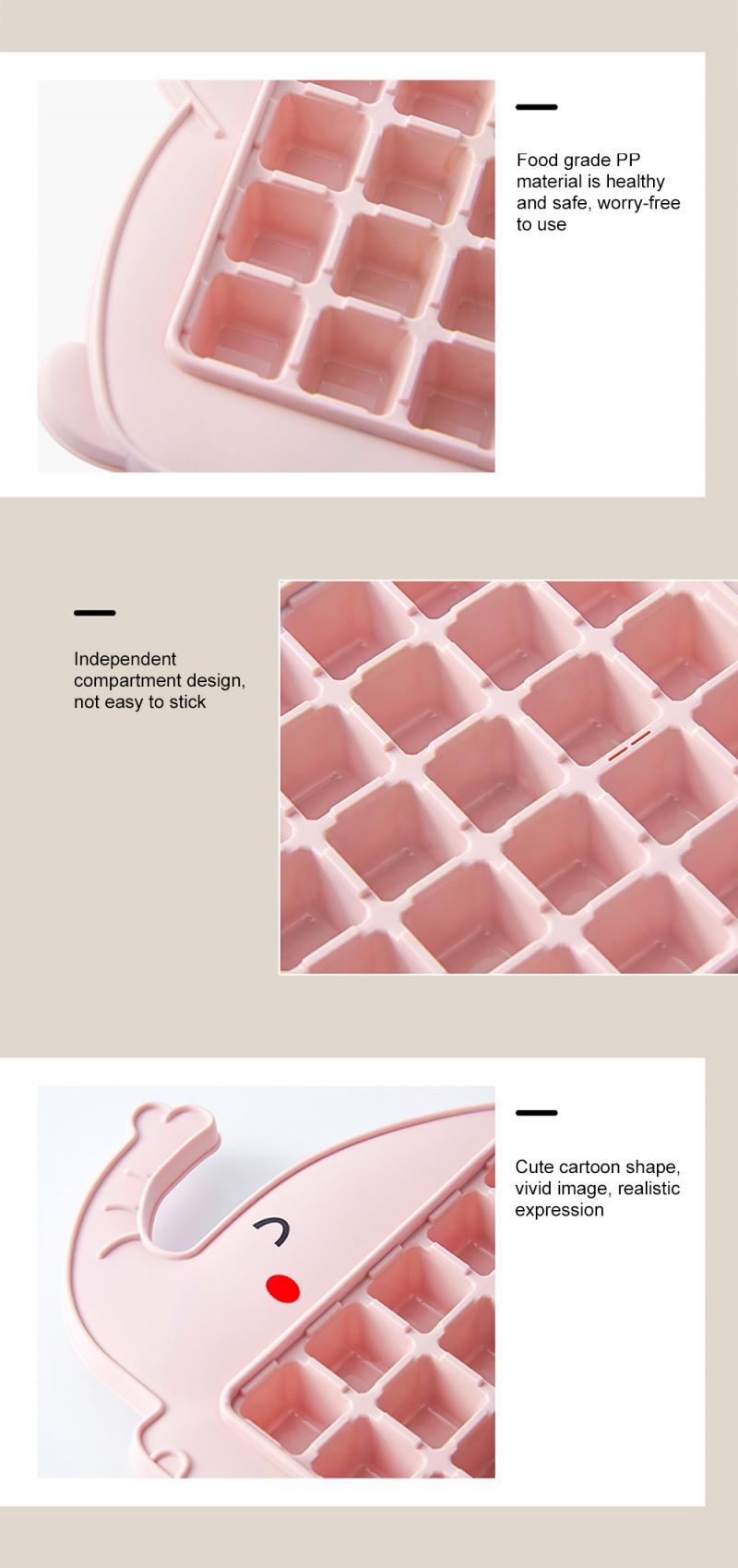 Cubitos de hielo caseros de estilo lindo para el hogar, pequeño congelador, nevera, cubito de hielo congelado, molde de cubitos de hielo de animales de dibujos animados, rejilla de hielo, herramientas de cocina
