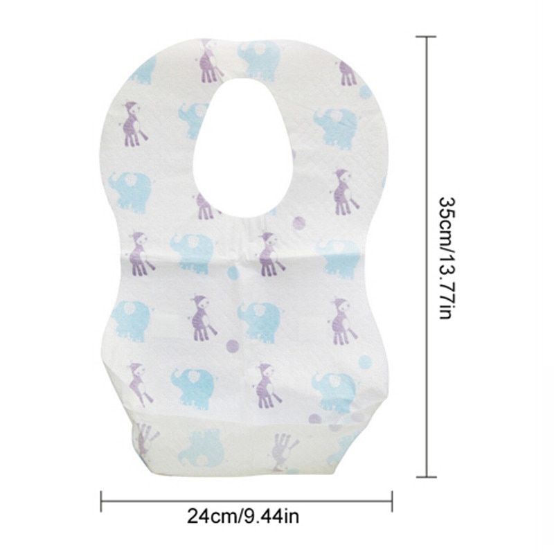 Cartoon Waterproof Non-Woven Fabric Disposable Bibs Eating Saliva Paper Bibs For Babies 1-6 Years Old