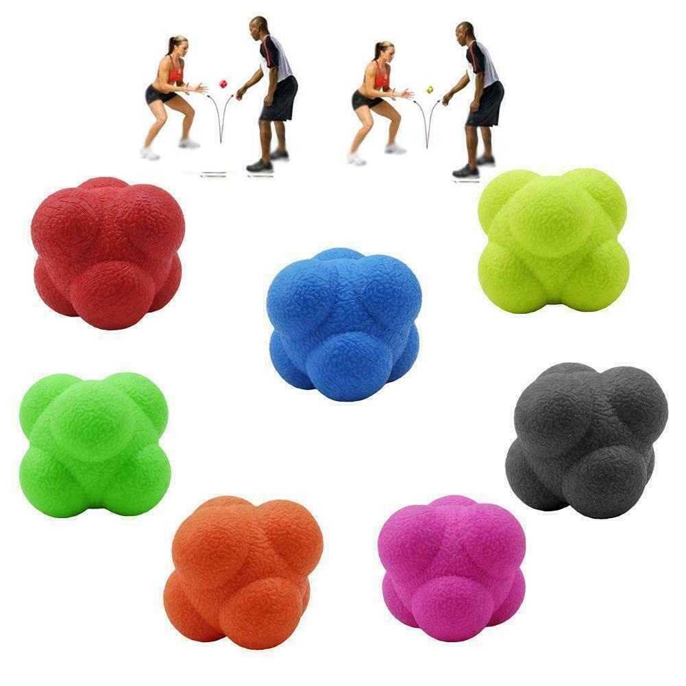 Bola de reacción de silicona Hexagonal, Bola de reacción de silicona Hexagonal para Fitness, velocidad deportiva, coordinación de agilidad, entrenamiento de habilidades, Bola de reacción imprevisible, 1 unidad
