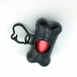 Saco de cocô para cachorro 1 rolo, dispensador de osso para animais de estimação, saco de limpeza, bolsas de caca de perro cachorro bolsa dispensador: Black Dispenser plus