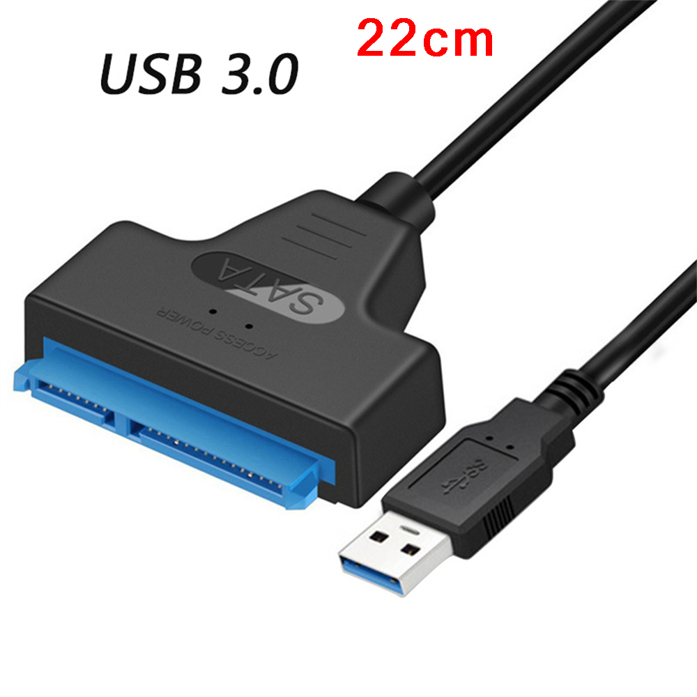 SATA naar USB 3.0/2.0/Type-C-kabel tot 6 Gbps voor 2,5 inch externe HDD SSD harde schijf SATA 3 22-pins adapter USB naar Sata III: Blauw
