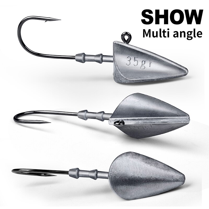 Valhalla 2 Stks/partij Vissen Driehoek Haken 7G 10G 15G 21G 28G 35G Driehoek Hoofd haken Vishaken Jig Hoofd Zacht Aas Vissen Haken