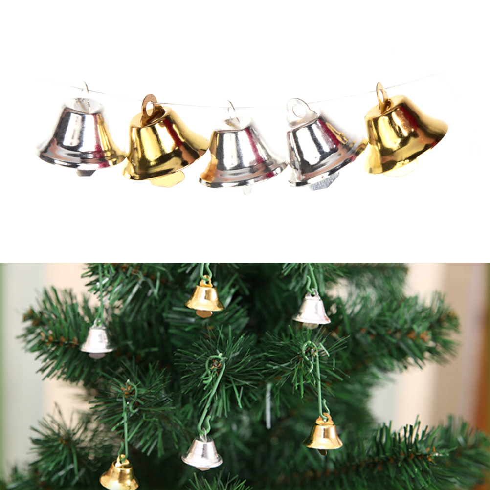 10 Stks/partij 20 Mm Gold/Silver Metal Trompet Bells Voor Kerstboom Opknoping Ornamenten Hangers Decor Wind Chime Accessoires