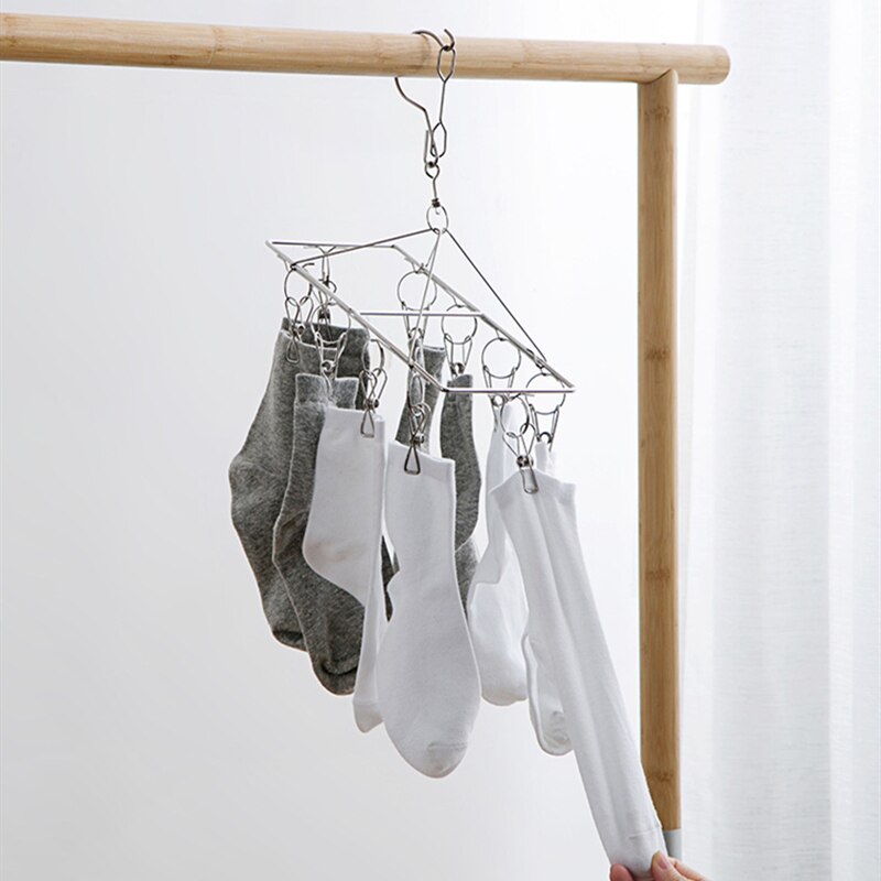 Colgador de ropa de balcón para el hogar, estante de secado de ropa, multifuncional, de acero inoxidable, para bufanda, perchas de ropa, estantes de almacenamiento