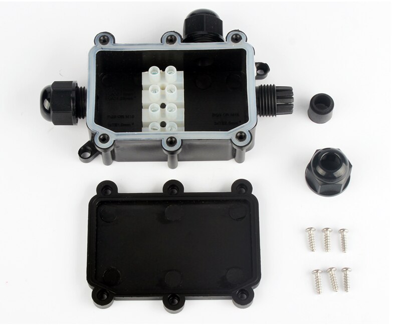 Junction Box IP68 Waterproof UV Sunproof Outdoor Multiple ways Plastic Electrical Junction Box Case Cable Wire Connector Protect