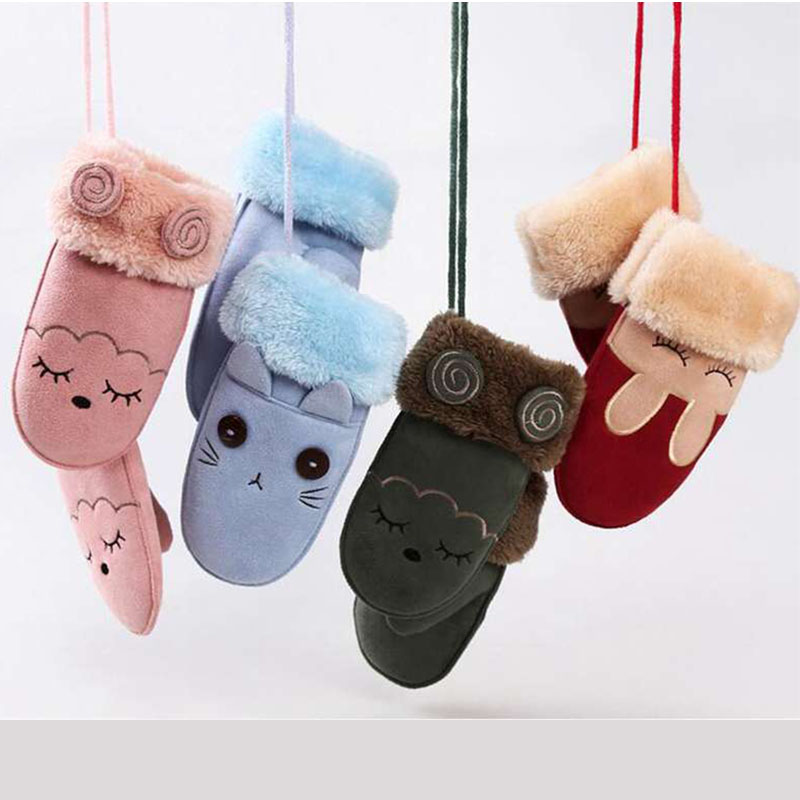 2018 inverno novo bebê crianças luvas engrossar quente adorável dos desenhos animados crianças luvas bebê menina roupas de inverno coisas do bebê mittens meninas