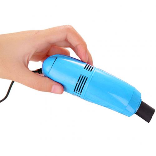 Mini USB Soft Computer Laptop Vacuum Cleaner Keyboard Gaps Cleaner Dust Removal Brush Cleaning Tool Small Suction Brush: Light Blue