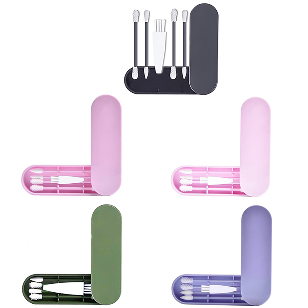 5 in 1 Silicone Cotton Swab Ear Eye Cleaning Washable Makeup Swabs Soft Flexible Reusable Makeup Tools Set