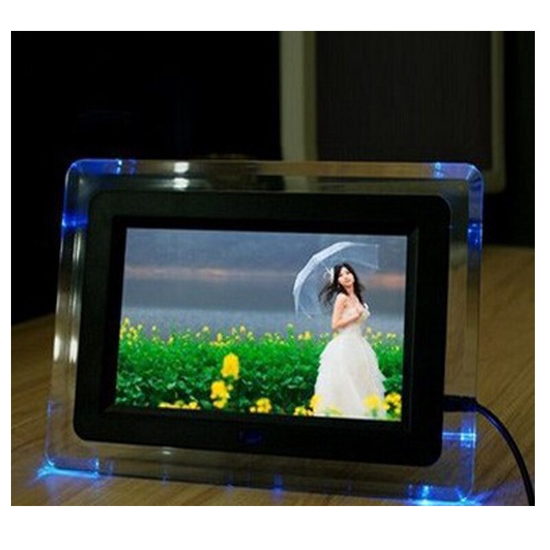 7 "TFT-LCD Multi-funktionale Digitale Foto Bild Film Rahmen MP3 MP4 Player Wecker Licht Blinkt Fernbedienung desktop