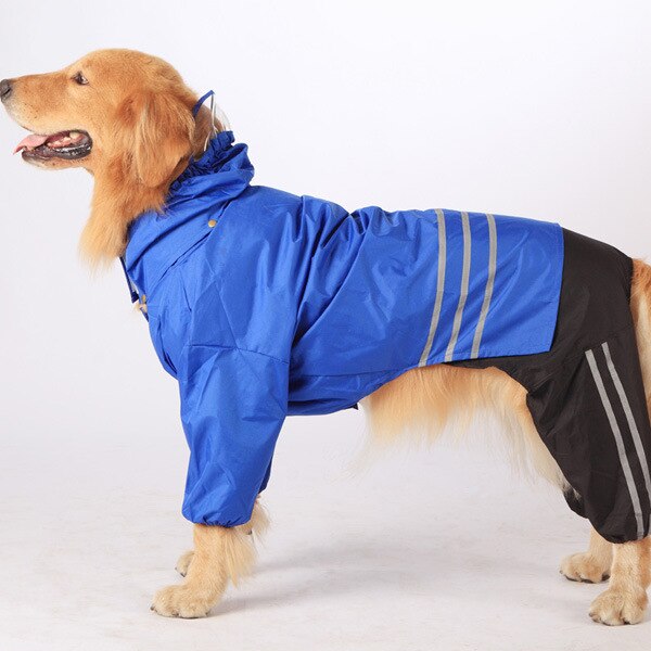 Sommer vandtæt fransk bulldog regnfrakke gylden hund hundetøj til store hunde nylon hvalp regnfrakke chihuahua kæledyrstøj: Blå / M