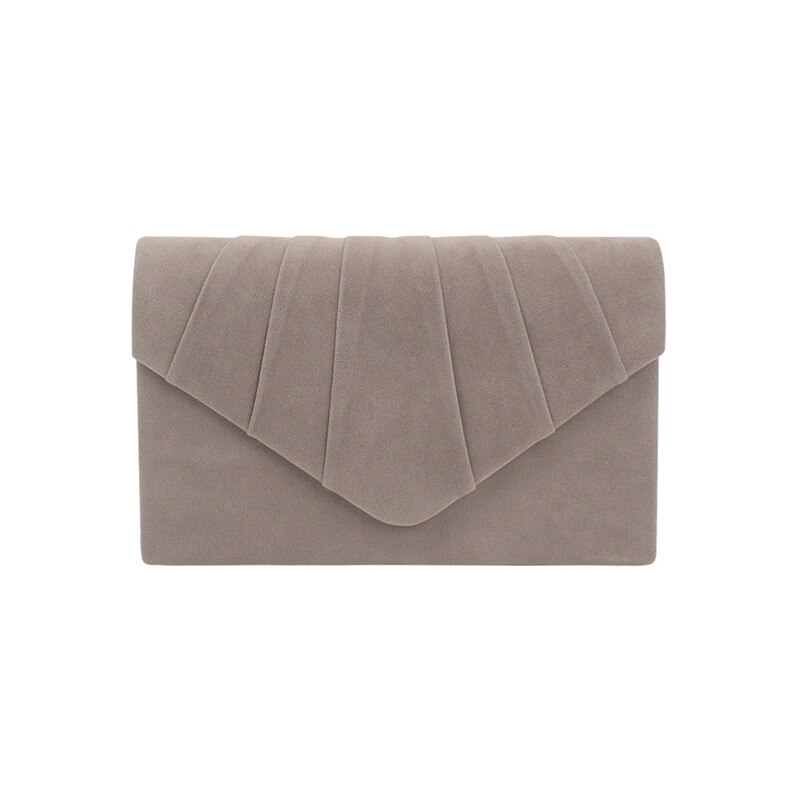Sac à main en daim plissé pour femmes, pochette de soirée, de bal, de mariage: light grey