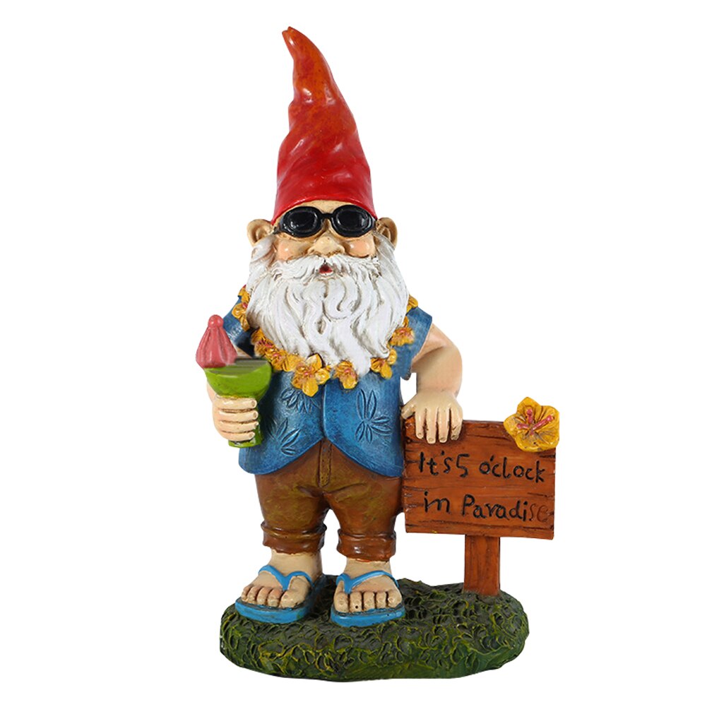 Funny Gnome Ornaments Garden Gnome Statues Resin Dwarf with Cannon Sculpture Yard Decoration Home Garden Statue Decoration