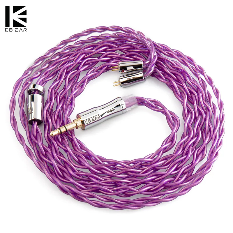 KBEAR Glory 4 Core 6N Single Crystal Copper Upgraded Earphone Cable 2PIN/QDC/MMCX/TFZ Earbuds Connector for KS1 KS2 LARK KZ IEMS
