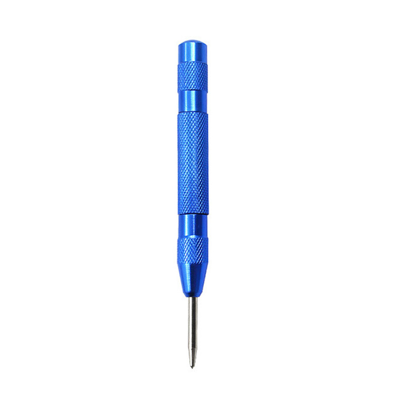 Punzón central automático, taladro de Metal General para carpintería, herramientas manuales de punzón automático con resorte ajustable para Metal y madera: Rojo