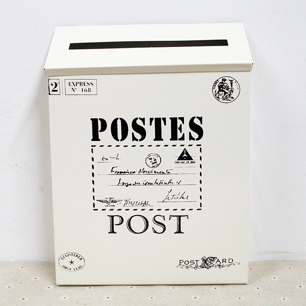 Mail Box Outdoor Vintage Villa Town Galvanized Iron Post Letterbox Postbox Newspaper Magazines Holder Box Catcher Guard