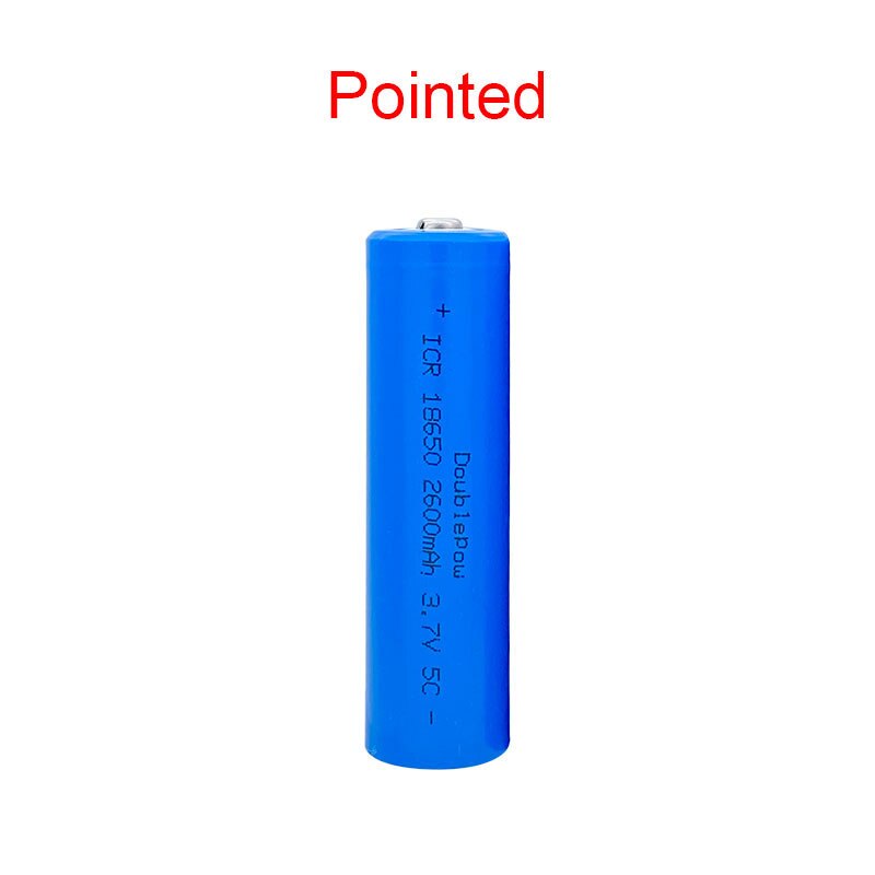 Doublepow 18650 battery 3.7v 2600mah 18650 rechargeable lithium battery for flashlight batteries: 1 PCS Pointed