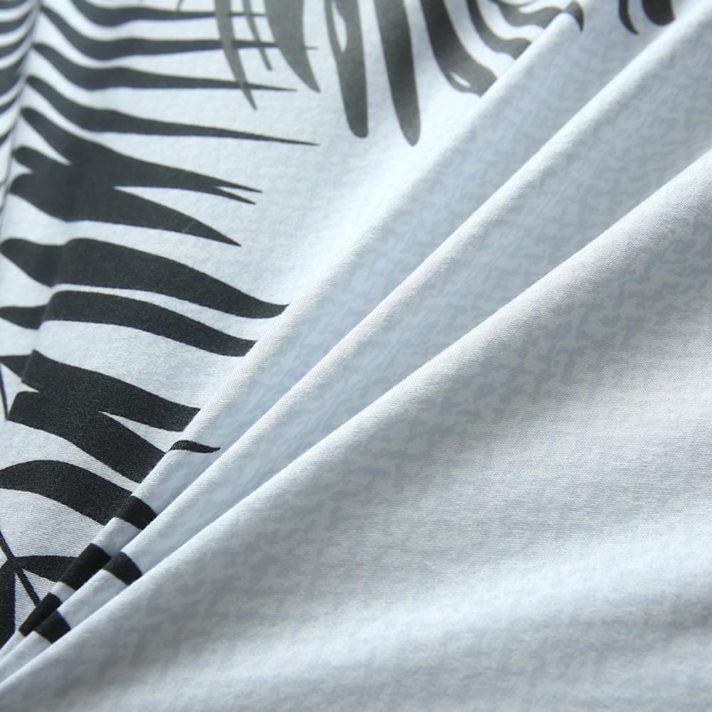 4pcs Simple Bedding Set Banana Leaf Printing Duvet Cover Bed Sheet Print Quilt Duvet Cover Flat Bed Sheet Pillowcase
