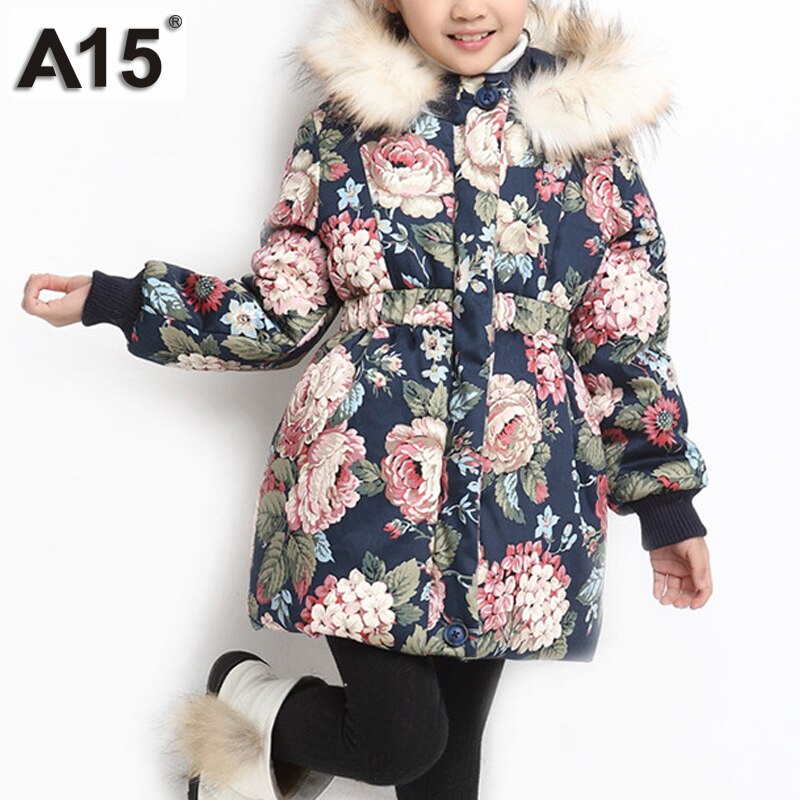 A15 Kinderkleding Parka Meisje Winter Kids Jassen voor Meisjes Tiener Kleding dikke Warme Jas Met Kap Maat 3 4 6 8 10 12 jaar