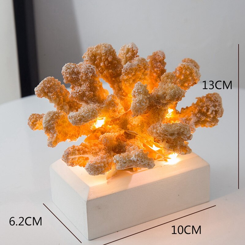 Simulated Resin Coral Jewelry Porch Wine Cabinet Desk Hotel Home Decoration Led Coral Lamp