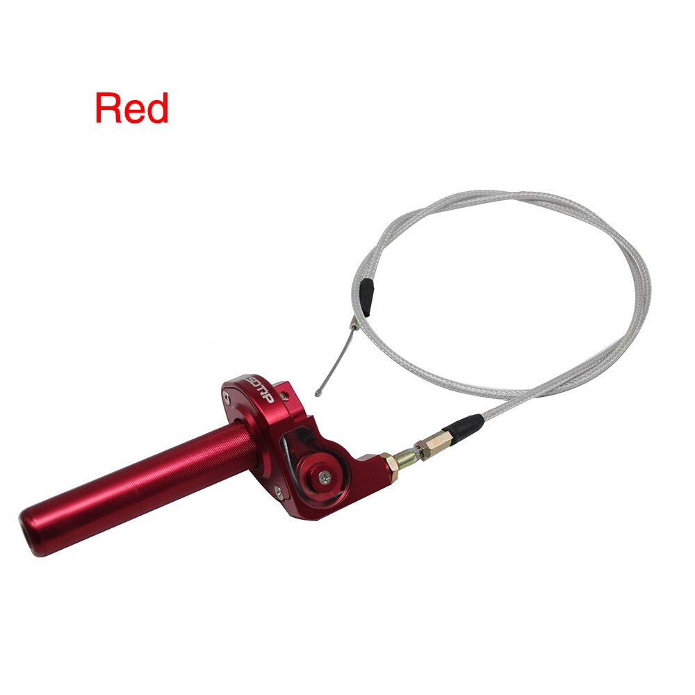ZSDTRP Universal 7/8" Motorcycle Throttle Twist Grips + Cable 22mm CNC Aluminum Grip Accelerator Moped Scooter Dirt Bike: Red